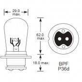 BPF P36D TWIN FILAMENT: British Pre-focus P36D base with twin filaments from £0.01 each